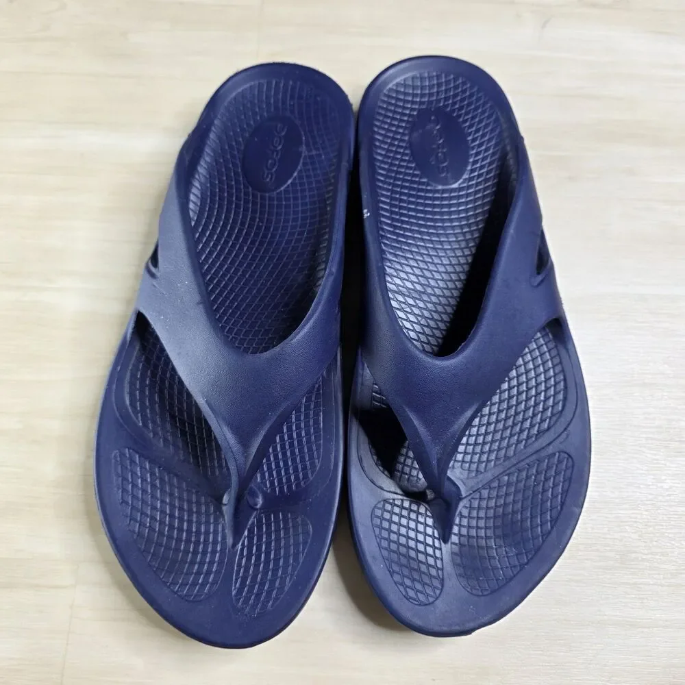 Oofos Ooriginal Blue Men’s Size 14 Recovery‎ Thong Flip Flop Sandals Comfort